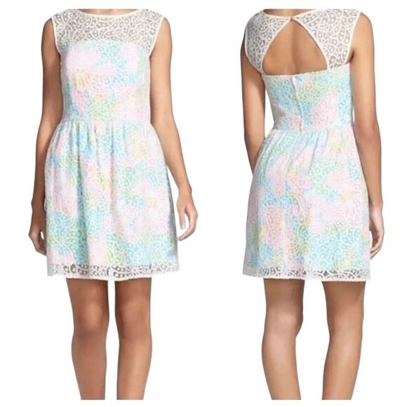 Lilly Pulitzer Morrison Lace Overlay Dress Size 4 - Picture 1 of 8